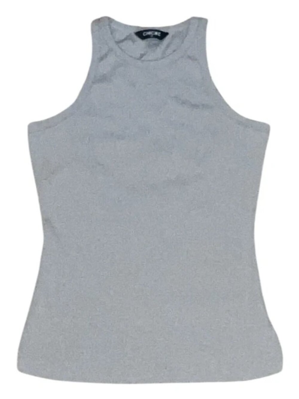 Chic Me Gray Ribbed High Neck Racerback Tank Top Size Medium